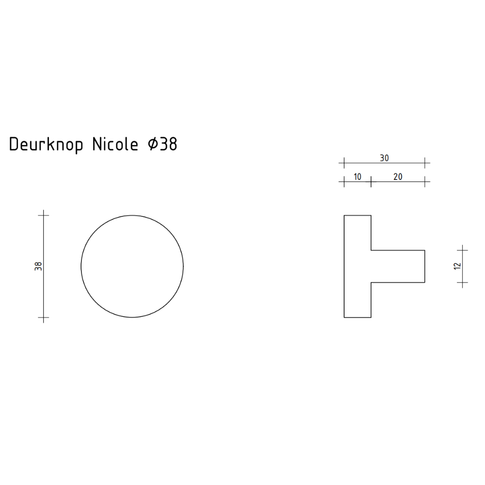 Bouton de porte Nicole - noir – Image 3