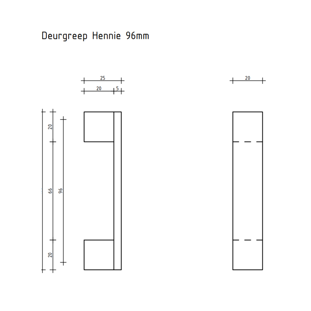 Poignée Hennie - noir - 96 mm – Image 3