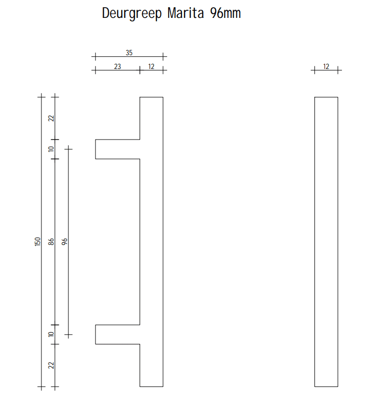 Poignée Marita - lation - 96 mm – Image 3